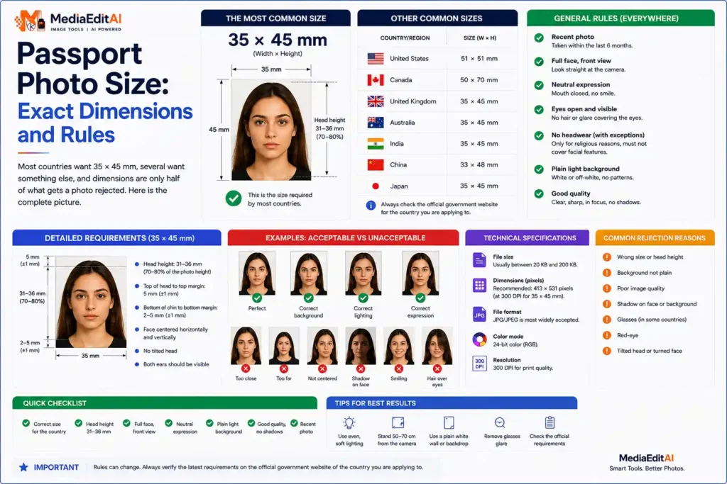 passport photo size